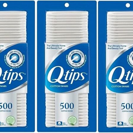 Q-tips Cotton Swabs, 500 Count (Pack of 3)