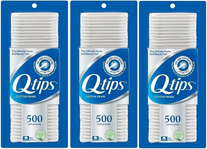 Q-tips Cotton Swabs
For the most accurate and detailed information about this product, such as any specific features or promotions, it's advisable to check the product packaging or the manufacturer's website. Always follow any usage instructions provided on the packaging for safe and effective use.

Pack of 3

Q-Tips Are Delicate Enough For Sensitive Jobs Like Baby & Pet Care. Clean Around Your Newborns Belly Button, Between Your Babys Toes, Or Around Your Babys Nose. Pets Need Gentle Care Too Dont Forget Your Cats & Dogs

Soft

Hygienic

Q-tips Cotton Swabs